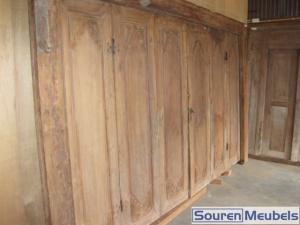 Oud antiek teakhouten deuren en kozijn, prachtig houtsnijwerk (7)